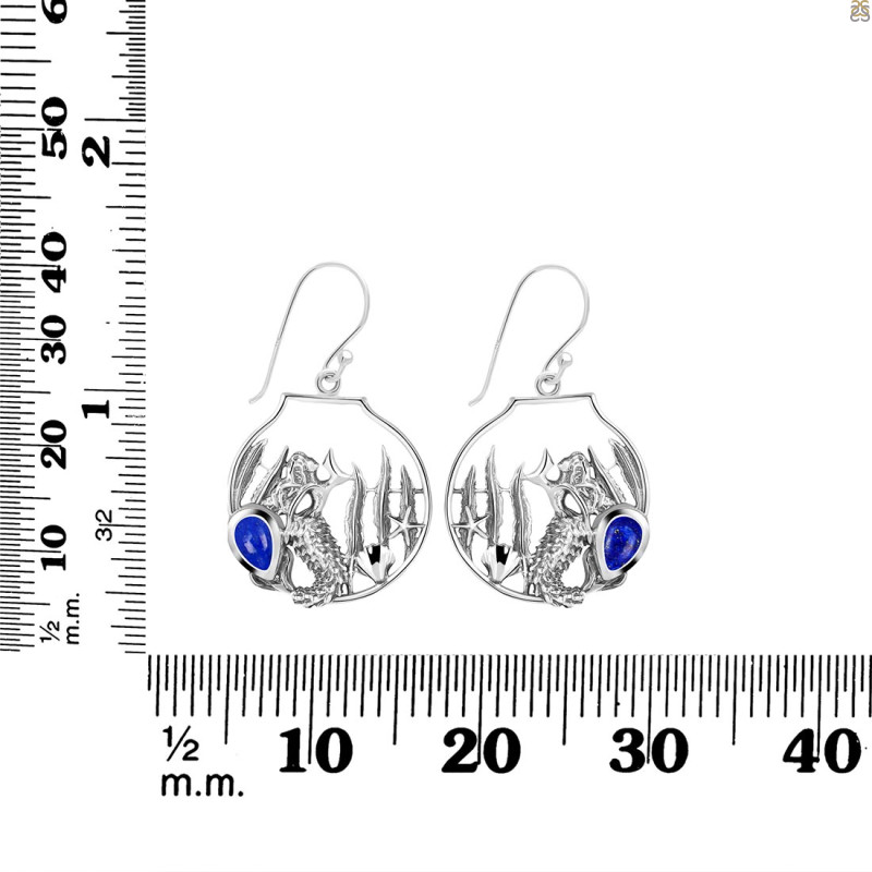 Lapis Sea Life Earring LLP-RUE-54.