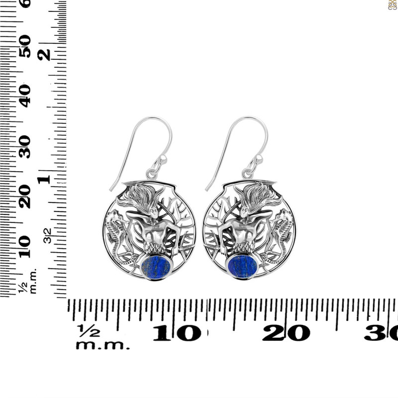Lapis Mermaid Earring LLP-RUE-55.