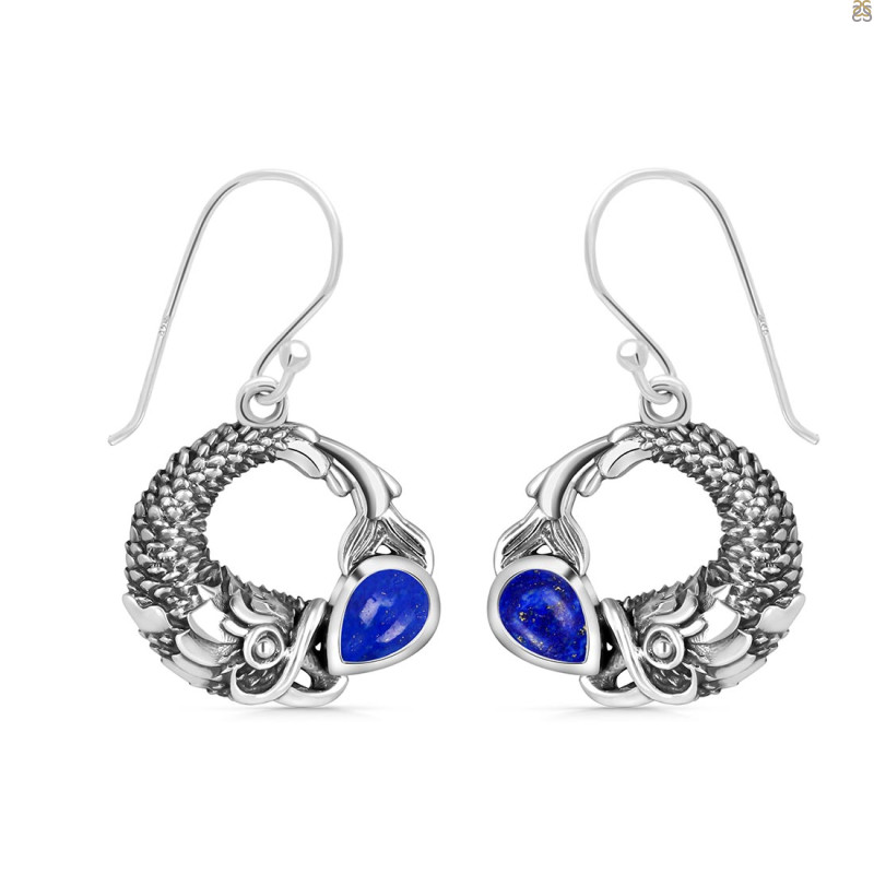 Lapis Fish Earring LLP-RUE-56.