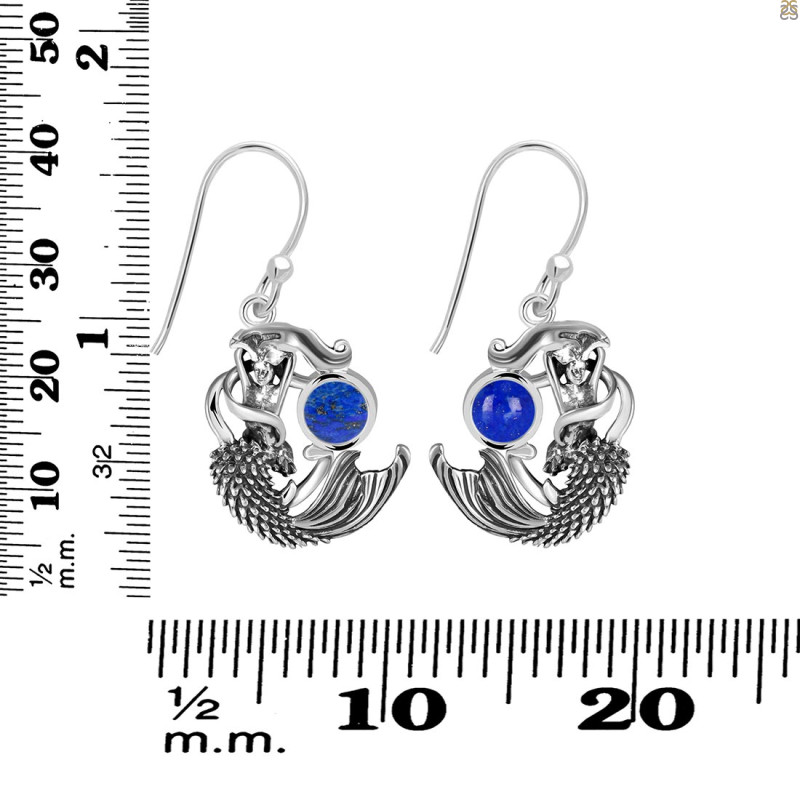 Lapis Mermaid Earring LLP-RUE-63.