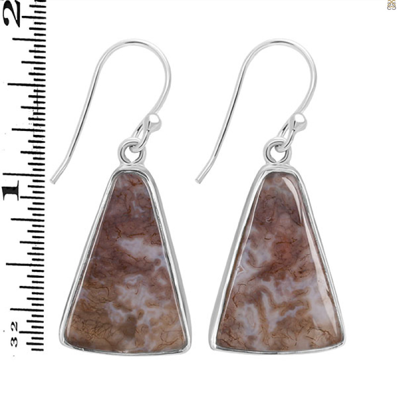 Moss Agate Earring-E MOA-3-1
