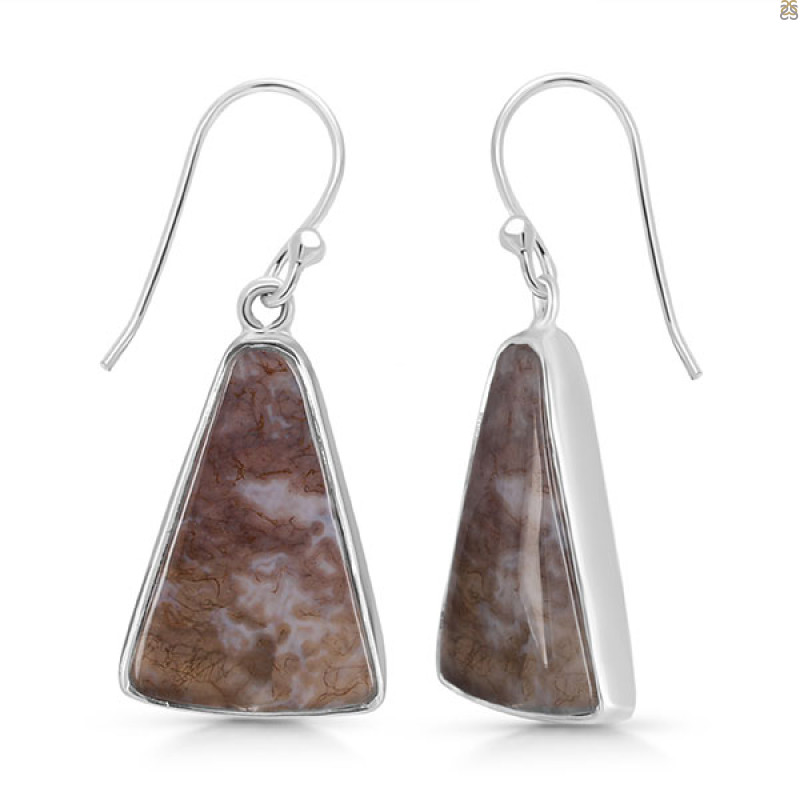 Moss Agate Earring-E MOA-3-1