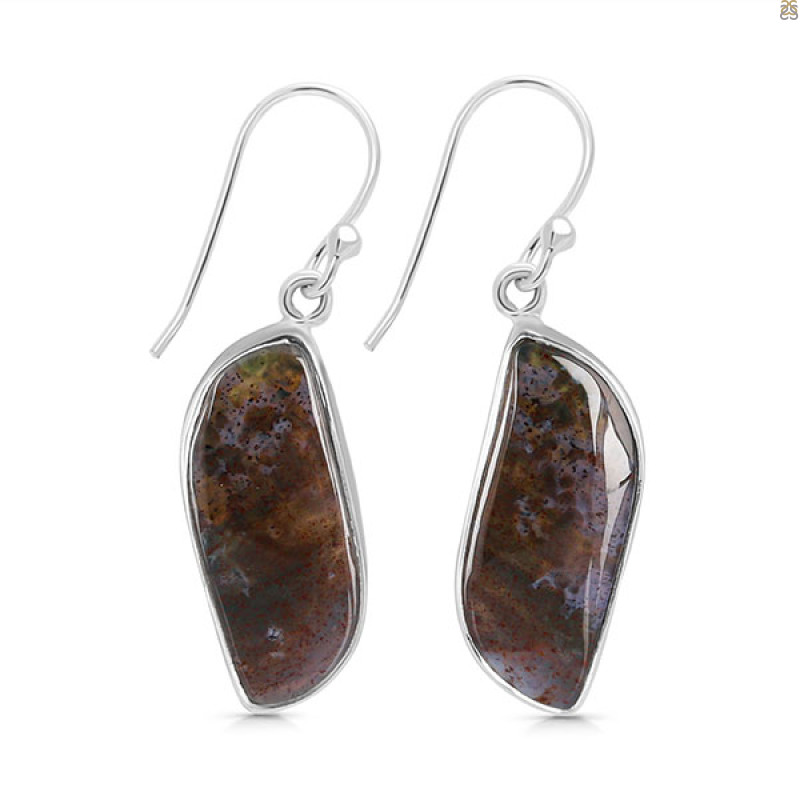 Moss Agate Earring-E MOA-3-10