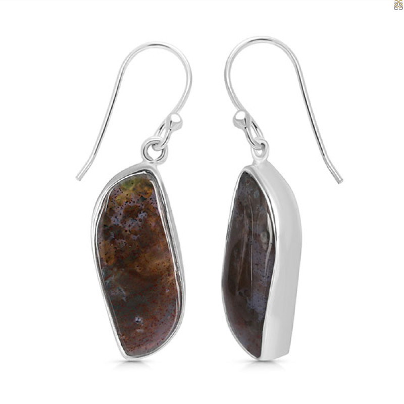 Moss Agate Earring-E MOA-3-10