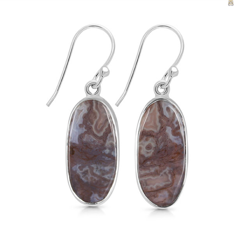 Moss Agate Earring-E MOA-3-13