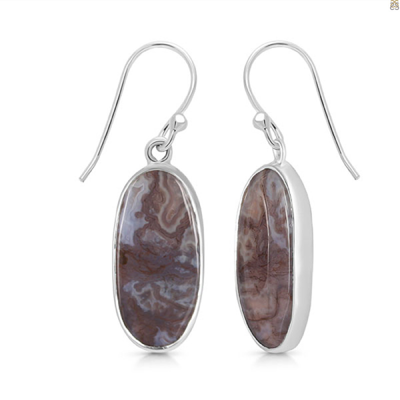 Moss Agate Earring-E MOA-3-13