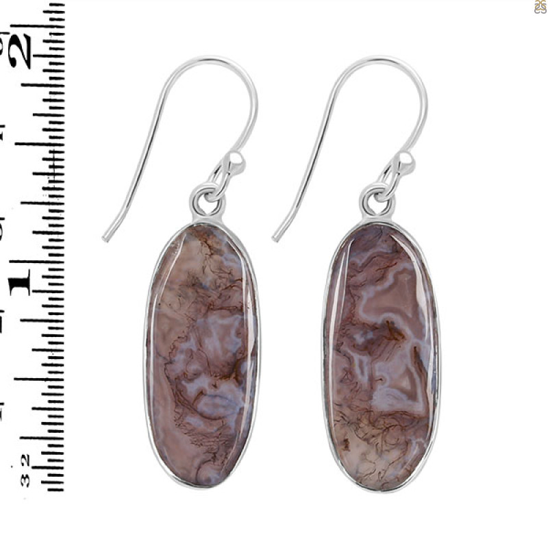 Moss Agate Earring-E MOA-3-15