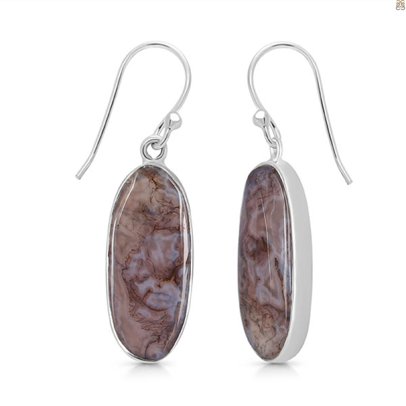Moss Agate Earring-E MOA-3-15