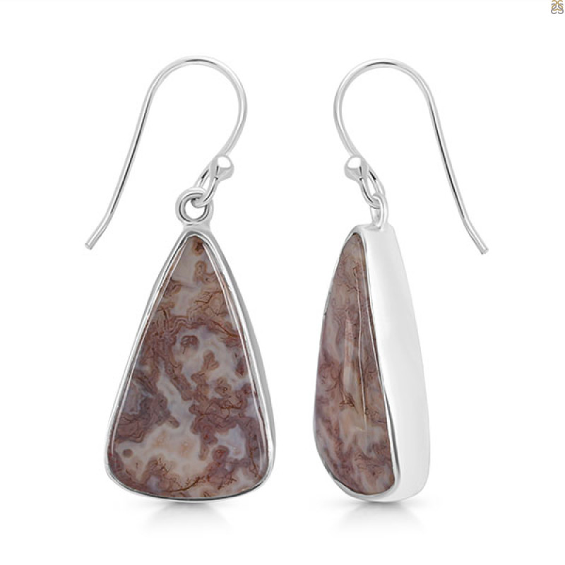 Moss Agate Earring-E MOA-3-17