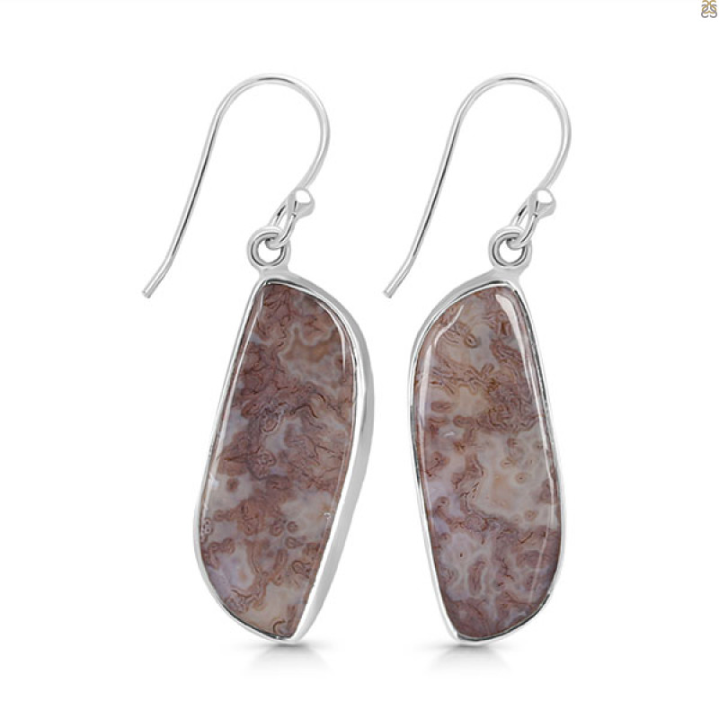 Moss Agate Earring-E MOA-3-18
