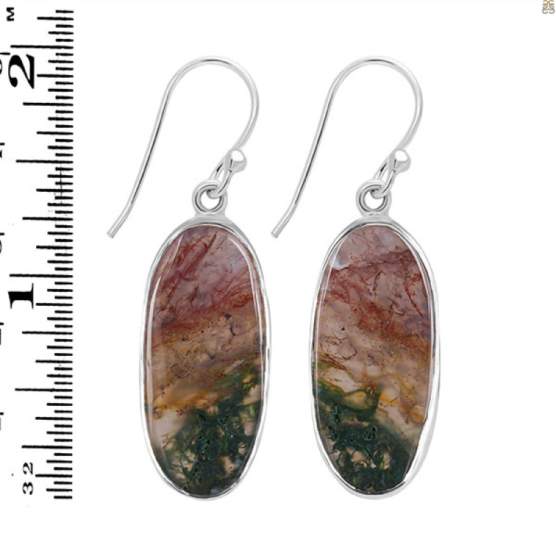 Moss Agate Earring-E MOA-3-19