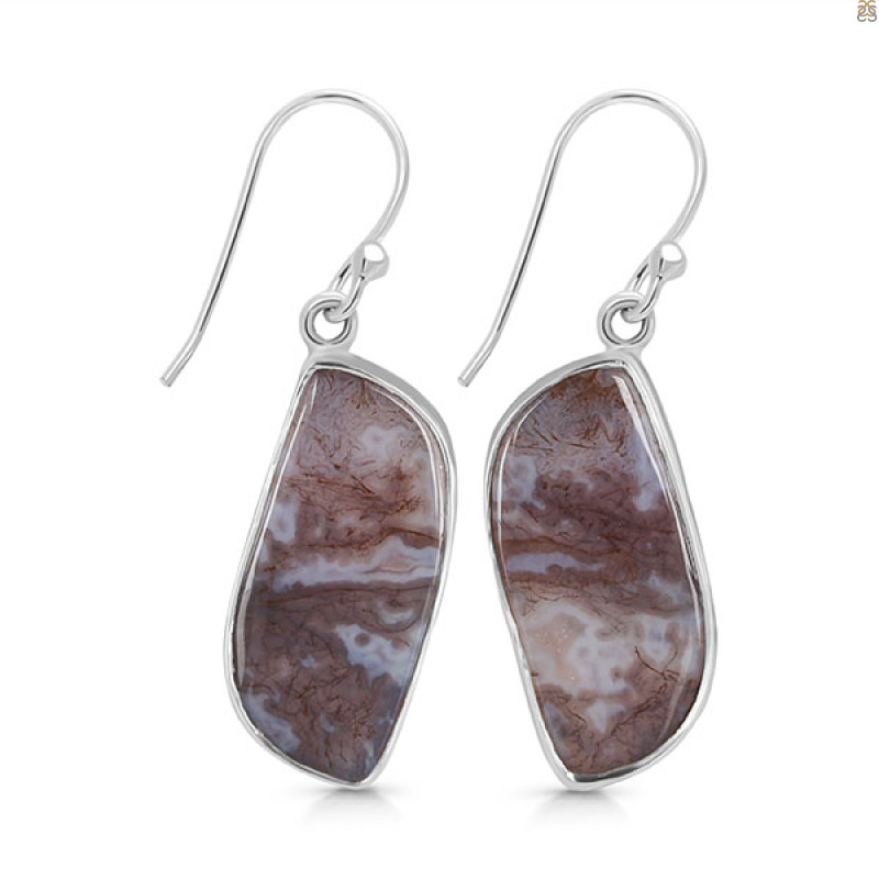 Moss Agate Earring-E MOA-3-20