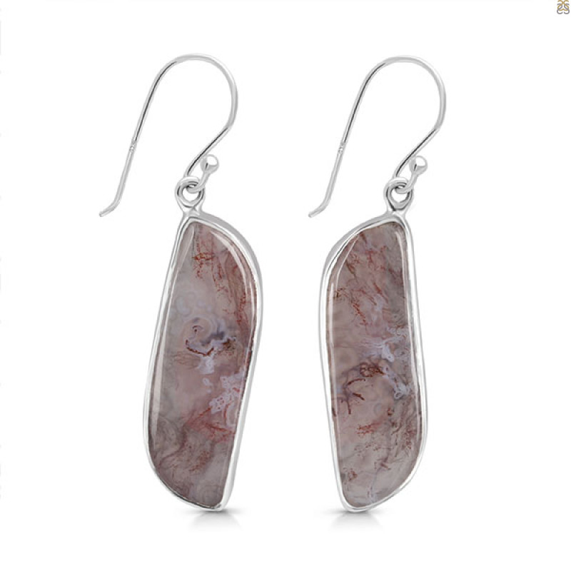 Moss Agate Earring-E MOA-3-21