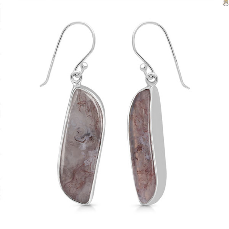 Moss Agate Earring-E MOA-3-21