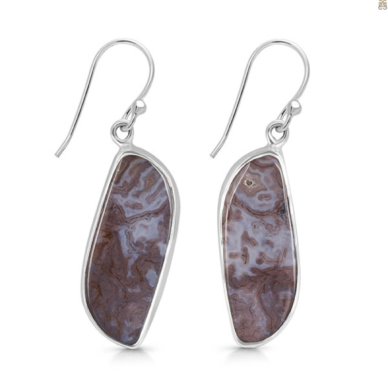 Moss Agate Earring-E MOA-3-22