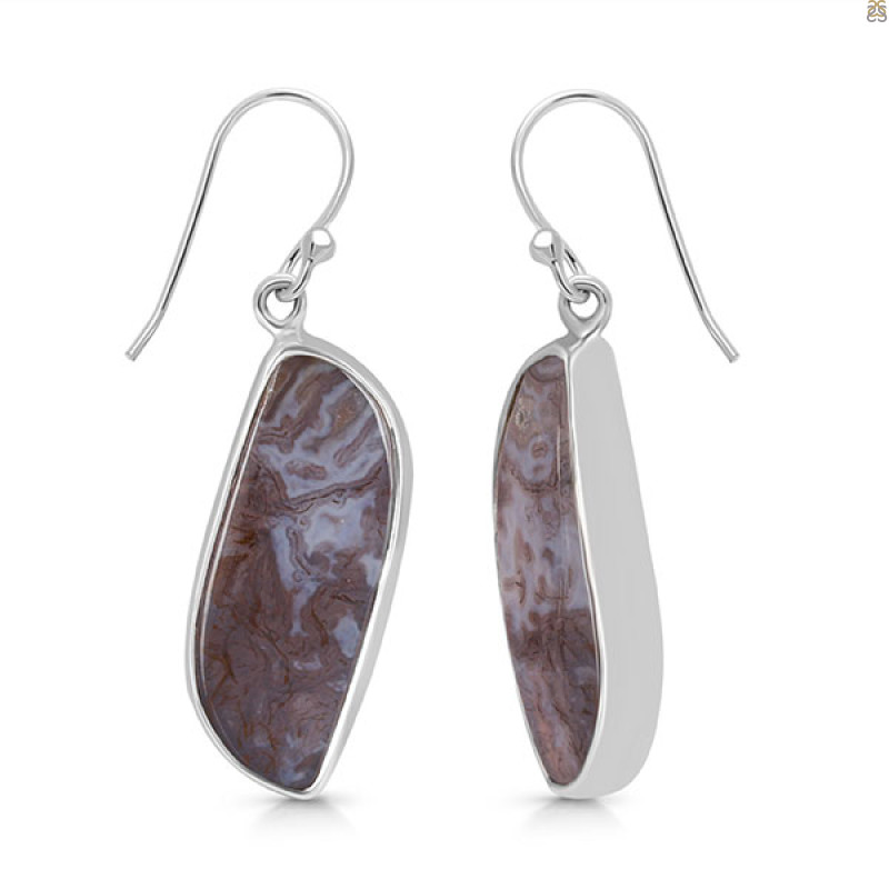 Moss Agate Earring-E MOA-3-22