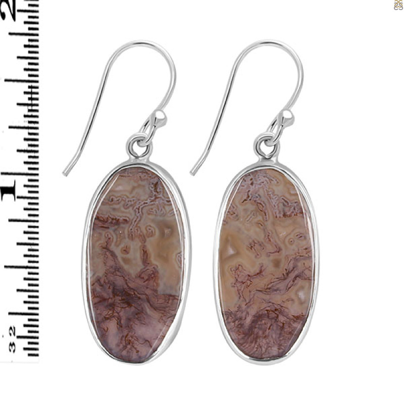 Moss Agate Earring-E MOA-3-23