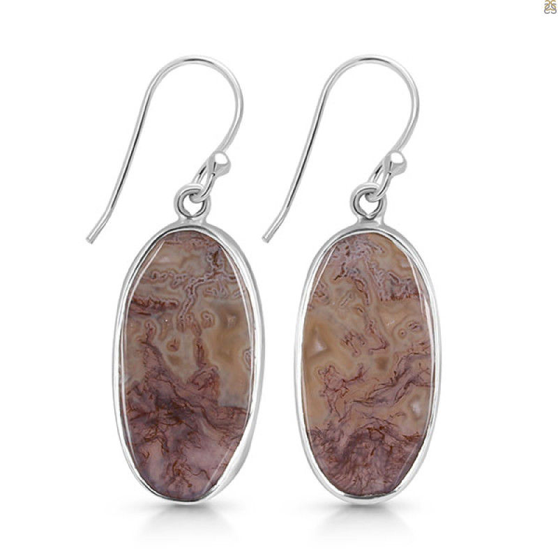 Moss Agate Earring-E MOA-3-23
