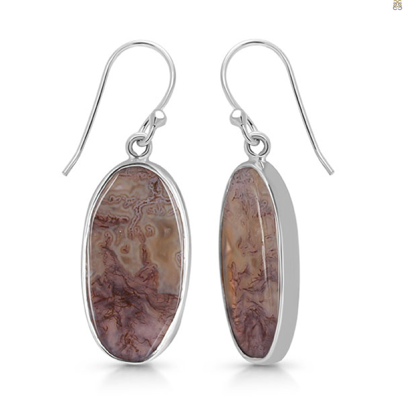 Moss Agate Earring-E MOA-3-23
