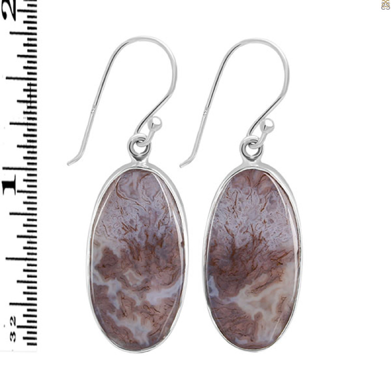 Moss Agate Earring-E MOA-3-25