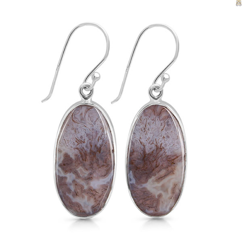 Moss Agate Earring-E MOA-3-25