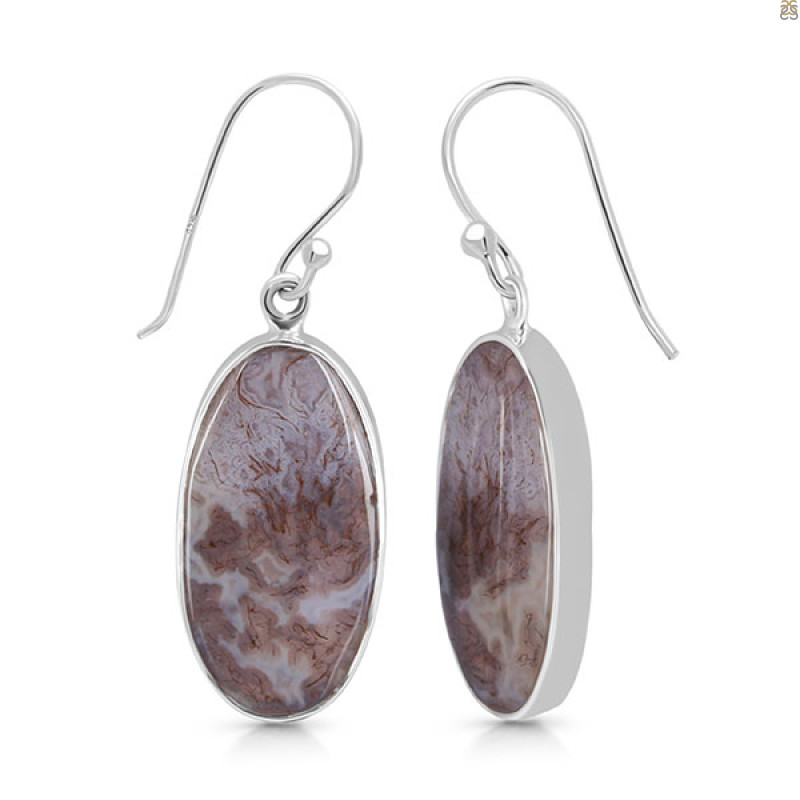 Moss Agate Earring-E MOA-3-25