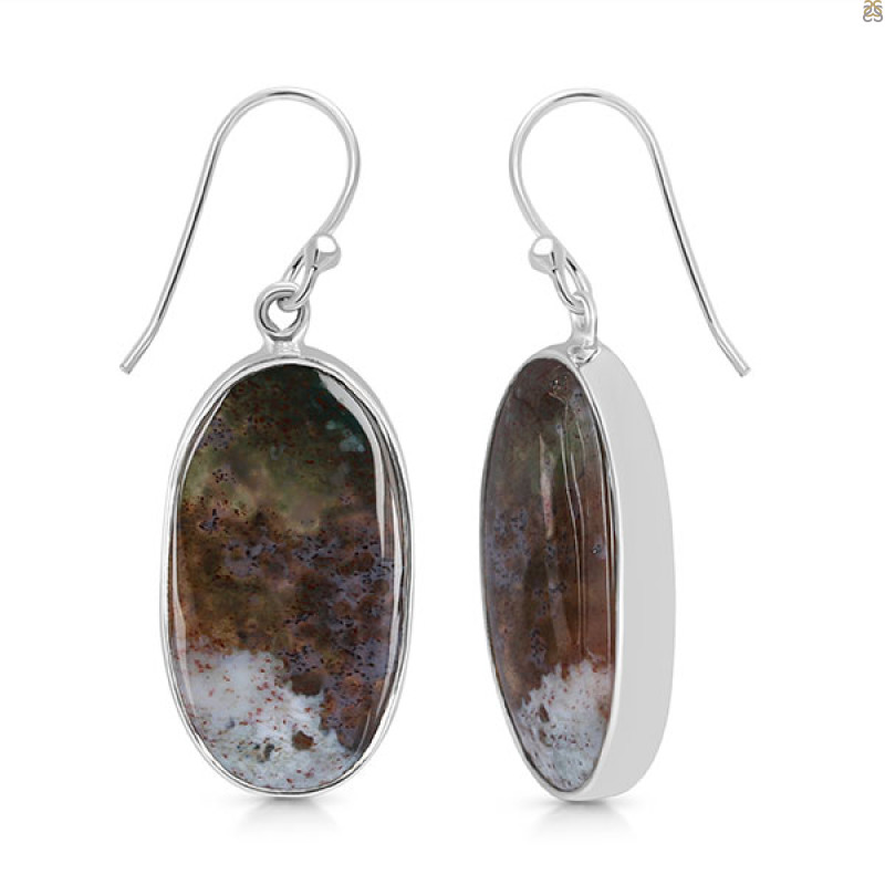 Moss Agate Earring-E MOA-3-28