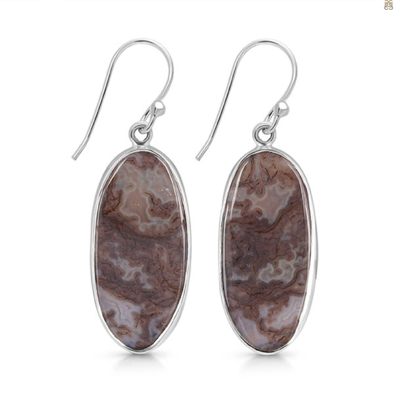 Moss Agate Earring-E MOA-3-29