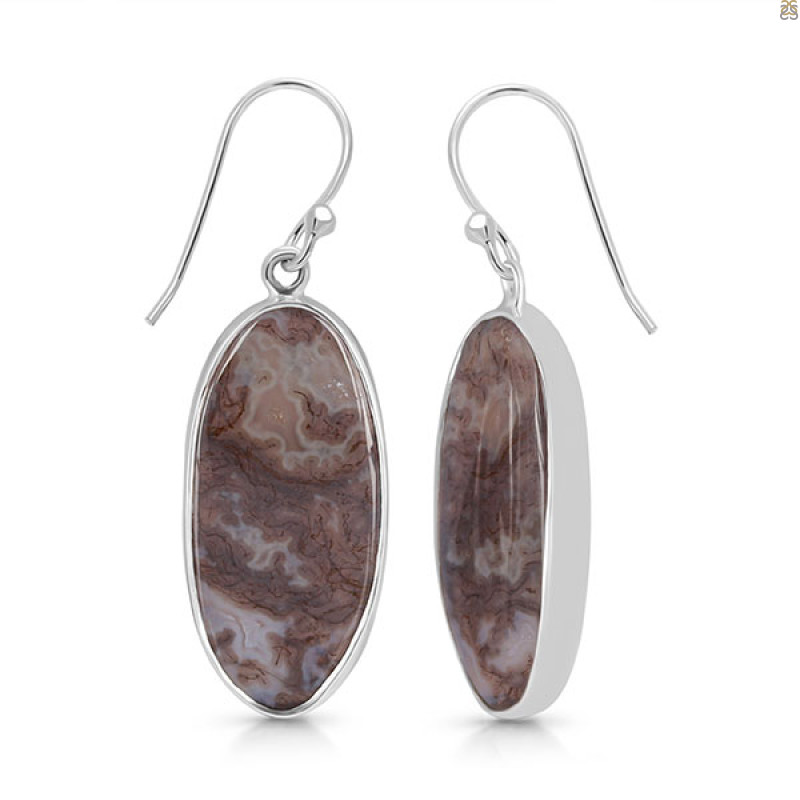 Moss Agate Earring-E MOA-3-29