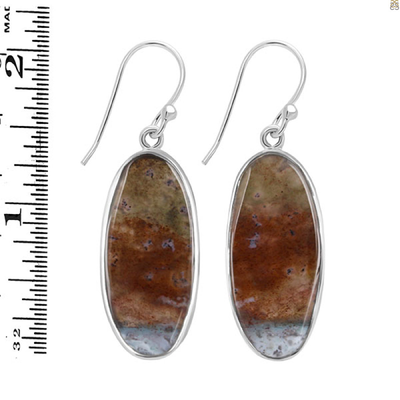 Moss Agate Earring-E MOA-3-3
