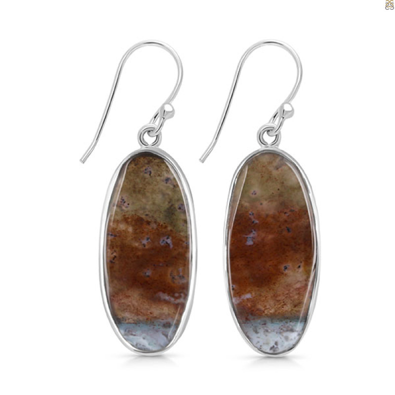 Moss Agate Earring-E MOA-3-3