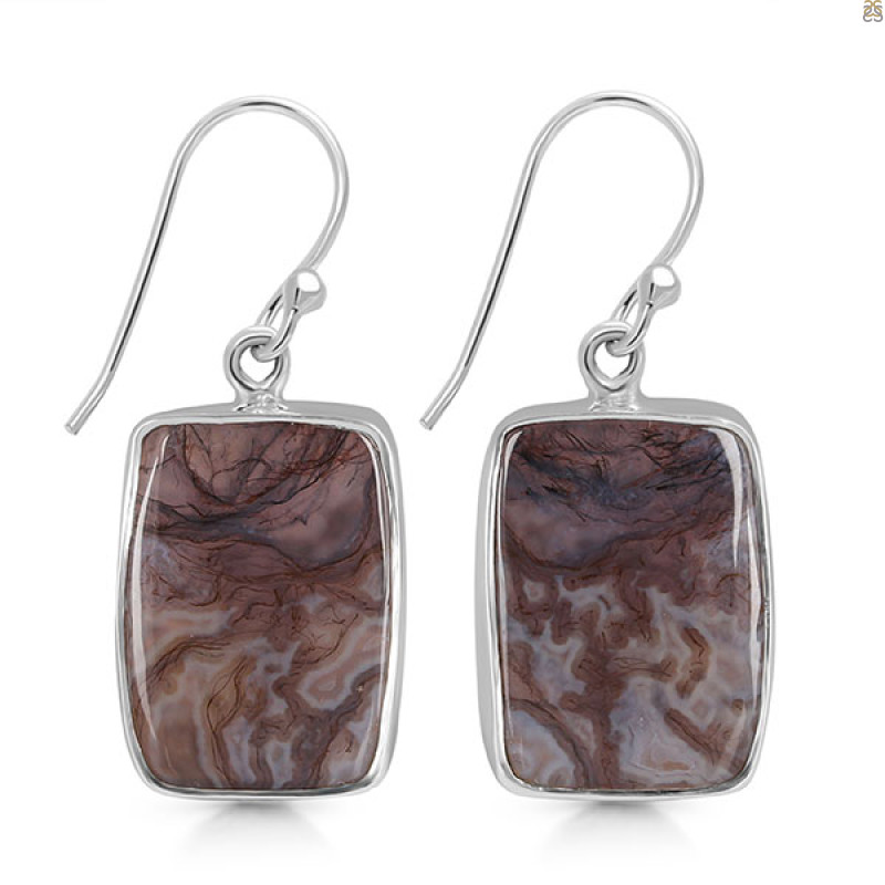 Moss Agate Earring-E MOA-3-30