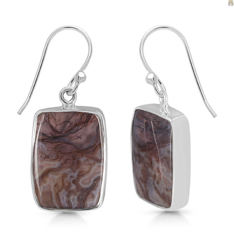Moss Agate Earring-E MOA-3-30