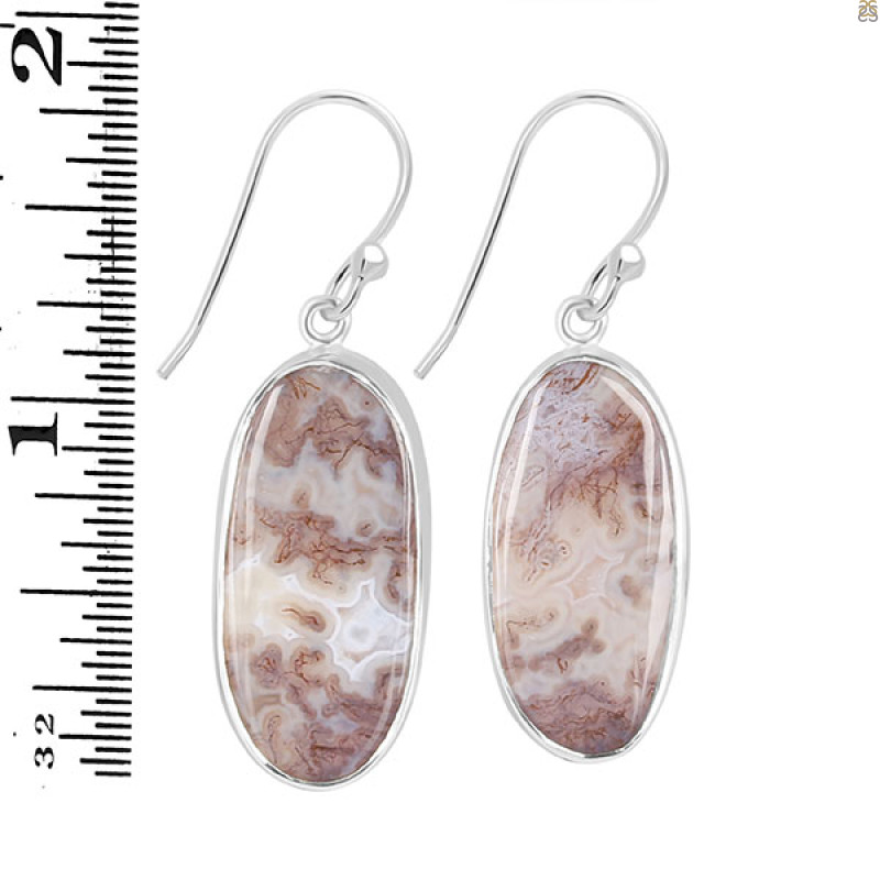 Moss Agate Earring-E MOA-3-34