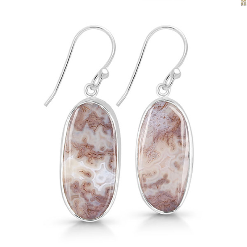 Moss Agate Earring-E MOA-3-34