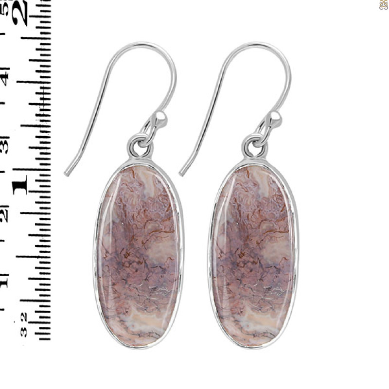 Moss Agate Earring-E MOA-3-43