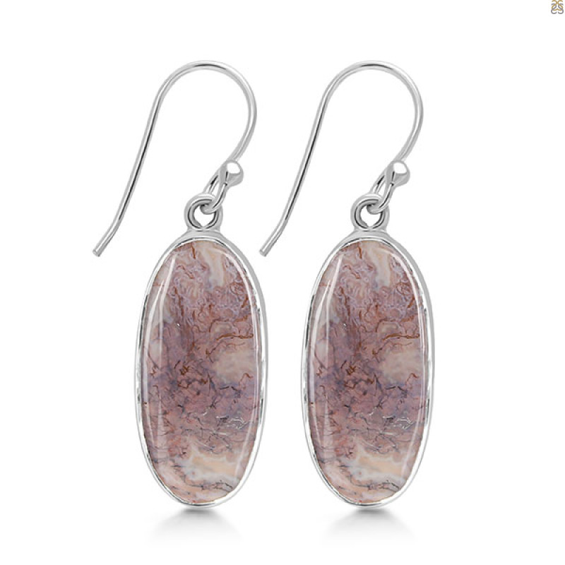 Moss Agate Earring-E MOA-3-43