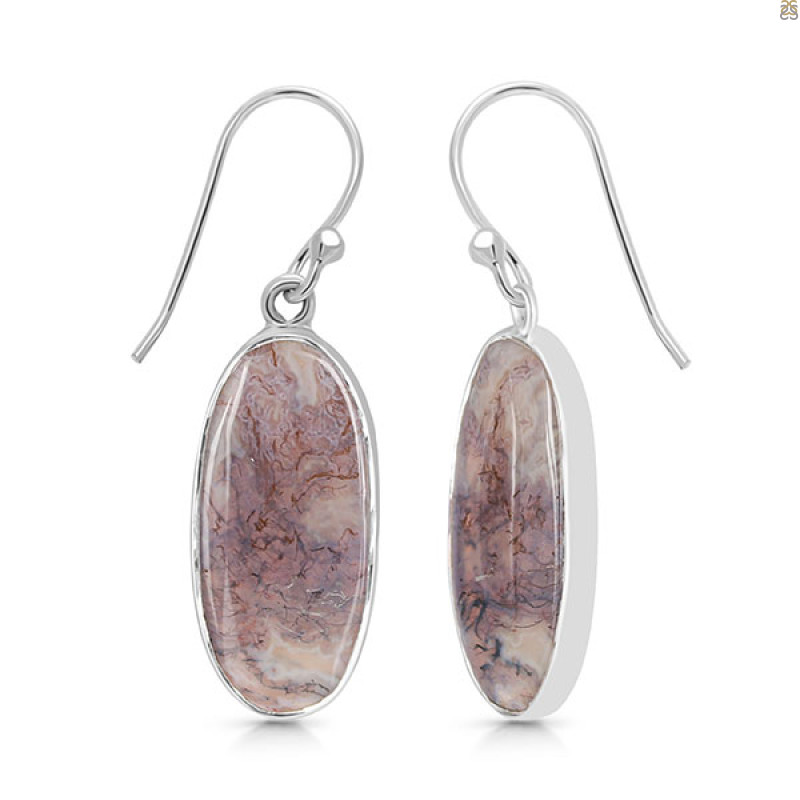 Moss Agate Earring-E MOA-3-43