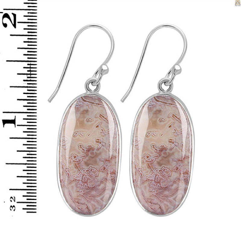 Moss Agate Earring-E MOA-3-44