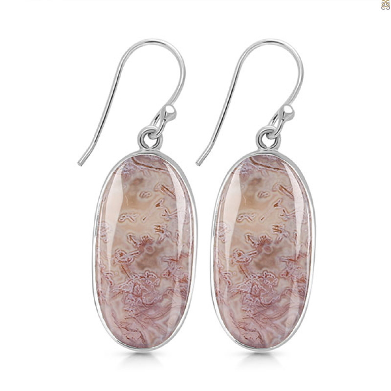 Moss Agate Earring-E MOA-3-44