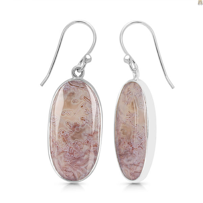 Moss Agate Earring-E MOA-3-44