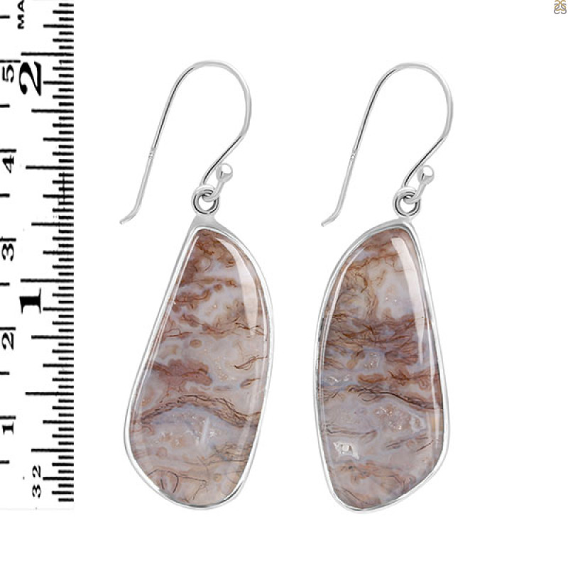 Moss Agate Earring-E MOA-3-46