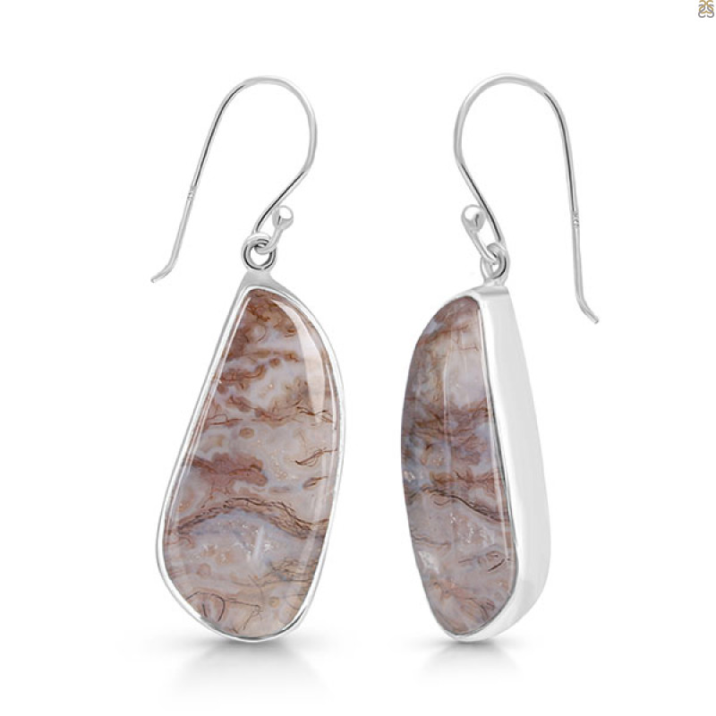Moss Agate Earring-E MOA-3-46