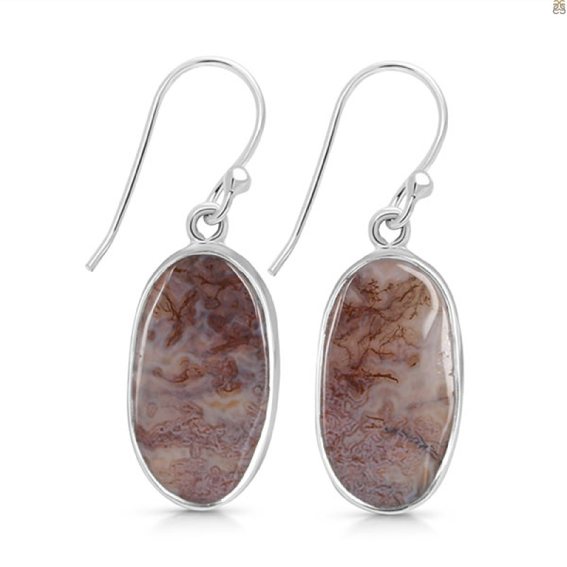 Moss Agate Earring-E MOA-3-5