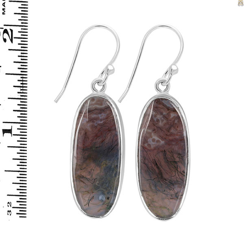 Moss Agate Earring-E MOA-3-6