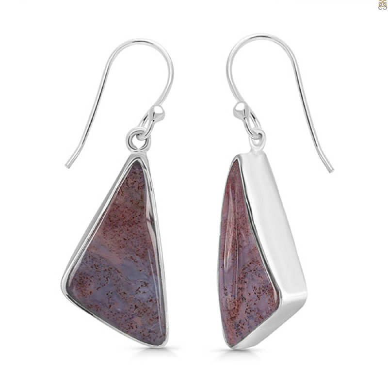 Moss Agate Earring-E MOA-3-7