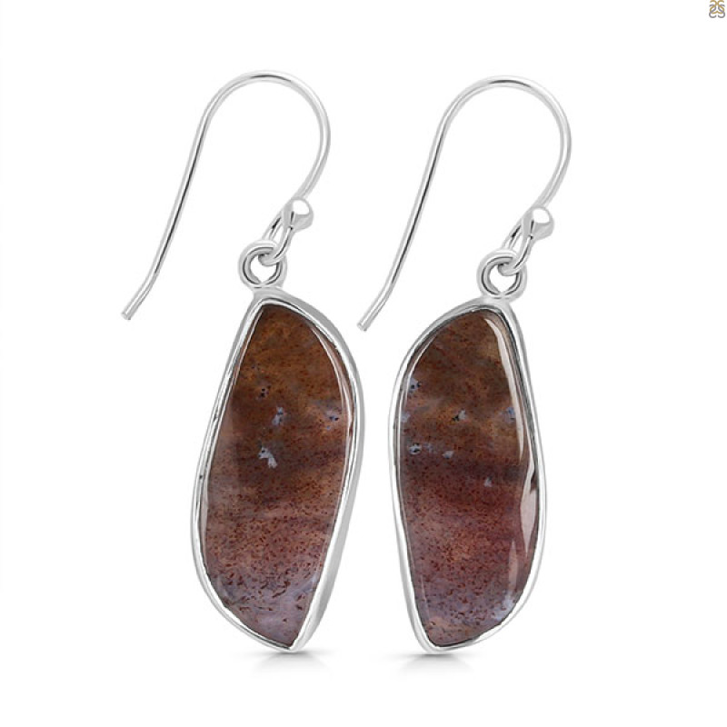 Moss Agate Earring-E MOA-3-8