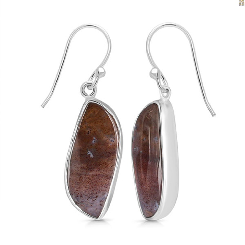Moss Agate Earring-E MOA-3-8