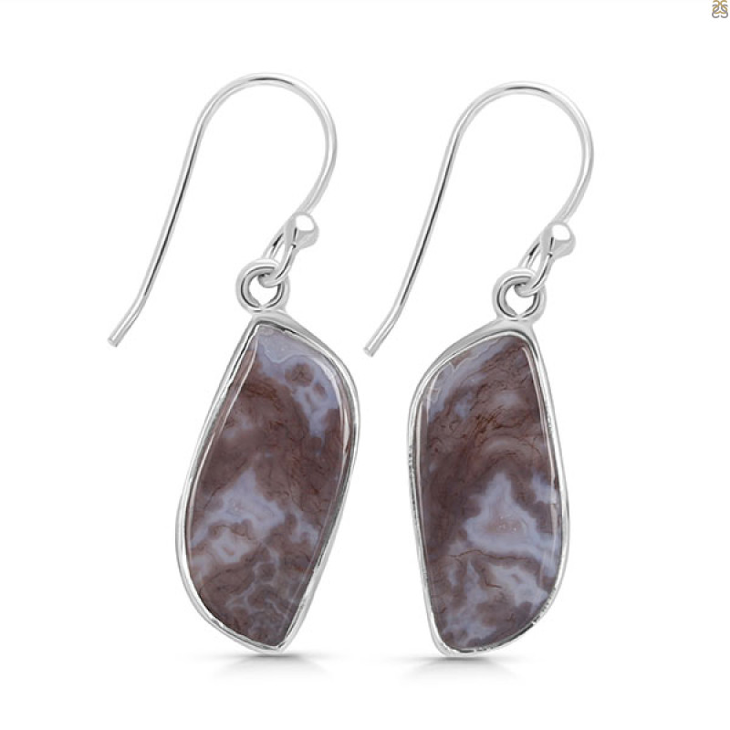 Moss Agate Earring-E MOA-3-9