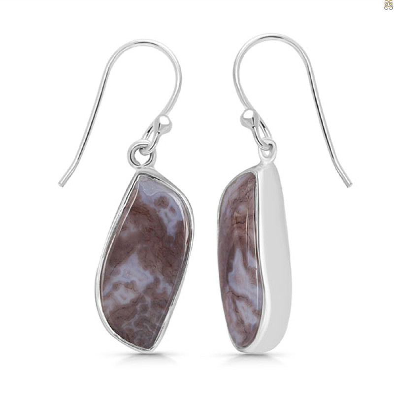 Moss Agate Earring-E MOA-3-9